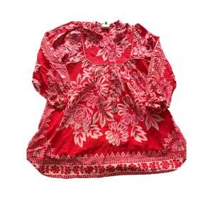 Farm Rio flora tapestry red long sleeve mini dress size small